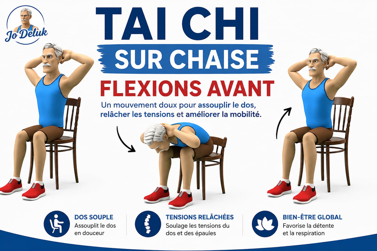 Tai chi sur chaise Flexions avant