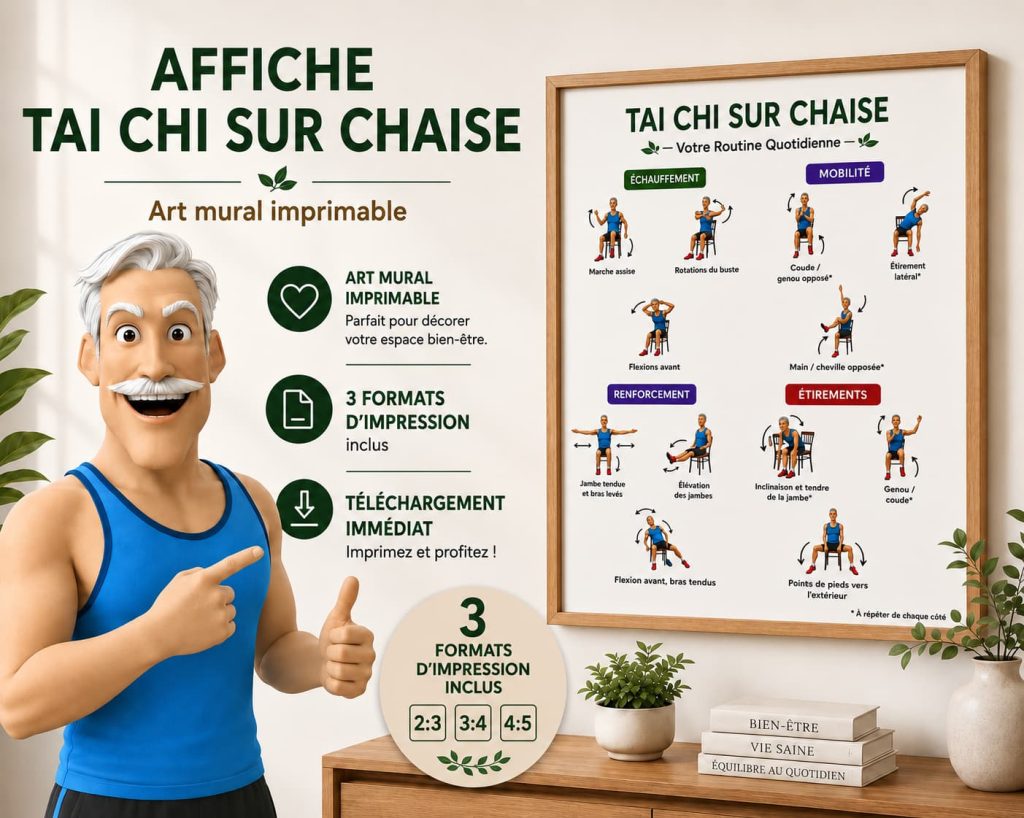 Affiche Tai Chi sur chaise à imprimer