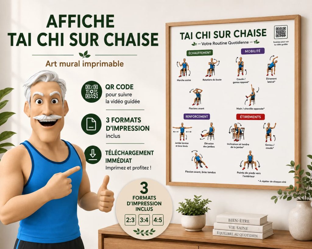 Affiche Tai Chi sur chaise à imprimer