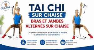 Tai chi sur chaise: bras et jambes alternés
