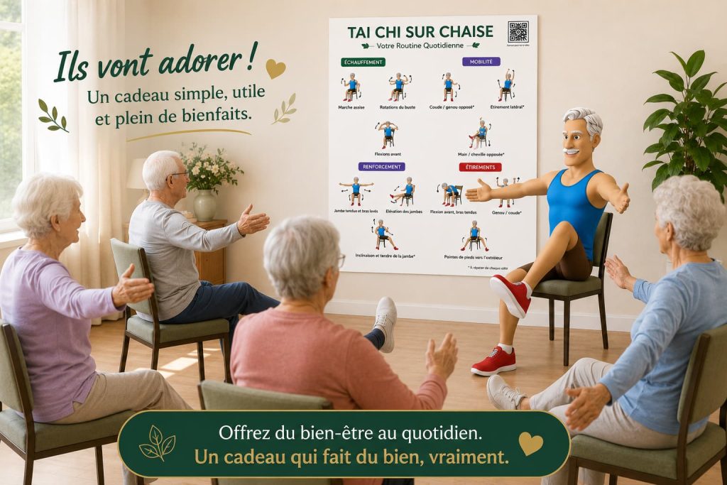 Affiche Tai Chi à imprimer pratique pour un groupe de personne