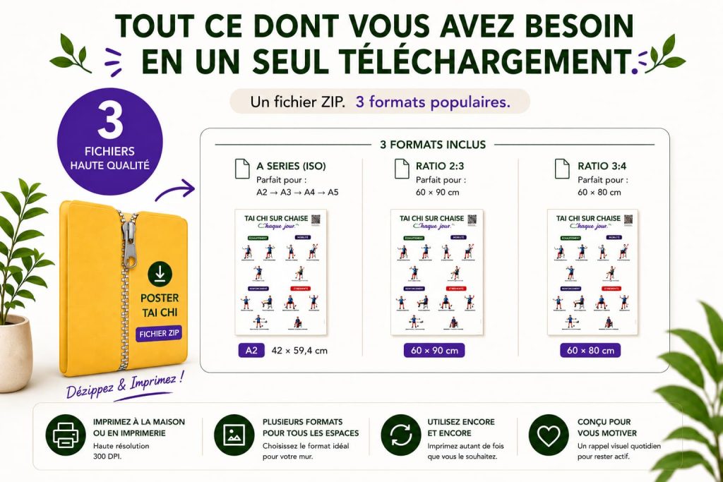 Poster tai chi sur chaise à imprimer à la maison et en. imprimerie