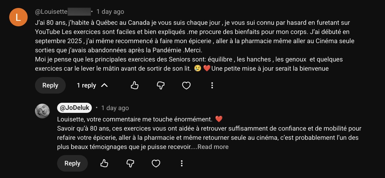 Cette dame de 80 ans partage son expérience et explique comment elle a regagné en autonomie à 80 ans